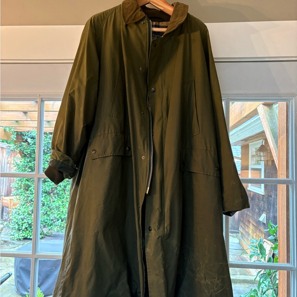 Burberry Waxed Long Barn Jacket L/XL